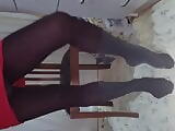 Sissy in new shiny pantyhoses