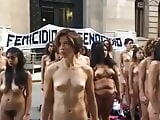 Naked Latina protesters on the street