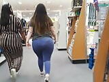 Fat bubble booty PAWG in see-through blue leggings Pt 2
