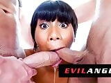 EvilAngel - Jenna Foxx Sloppily Face Fucked By 2 White Dicks