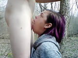 (Teaser) Handcuffed to a tree and deepthroat facefucked off trail